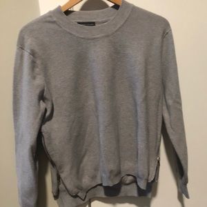 Modern Citizen grey sweater w side zippers, small